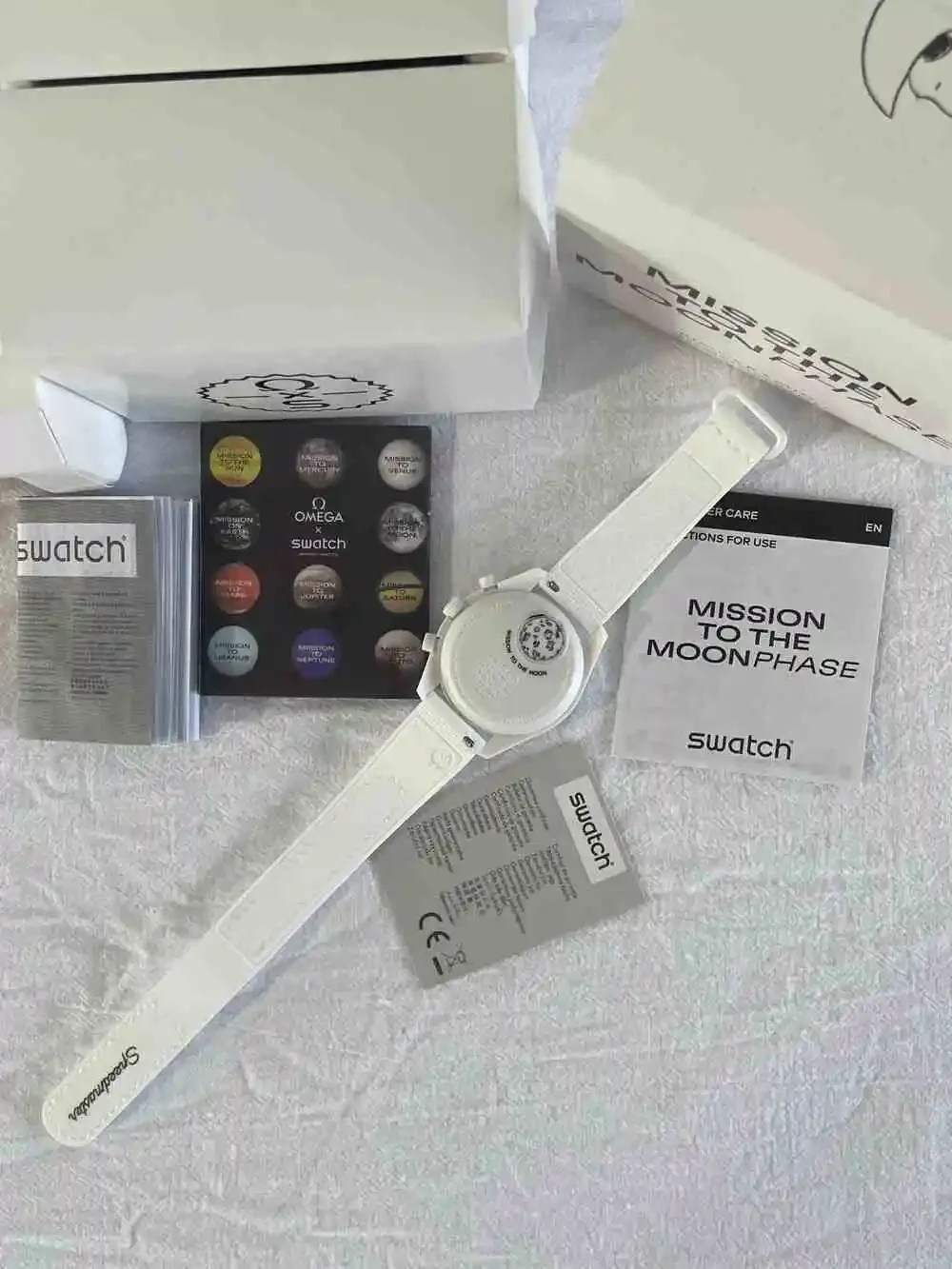 NWT Swatch x Omega Bioceramic MoonSwatch Mission to the Moonphase Watch White